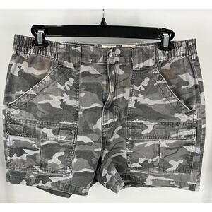 Y2K Red Head Gray Camouflage Cargo Shorts Men’s Size 34x4